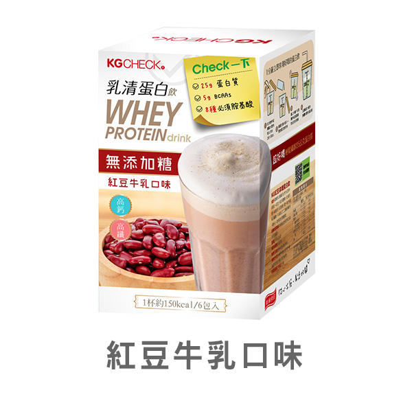 KG蛋白飲-紅豆牛乳口味(43gx6包)